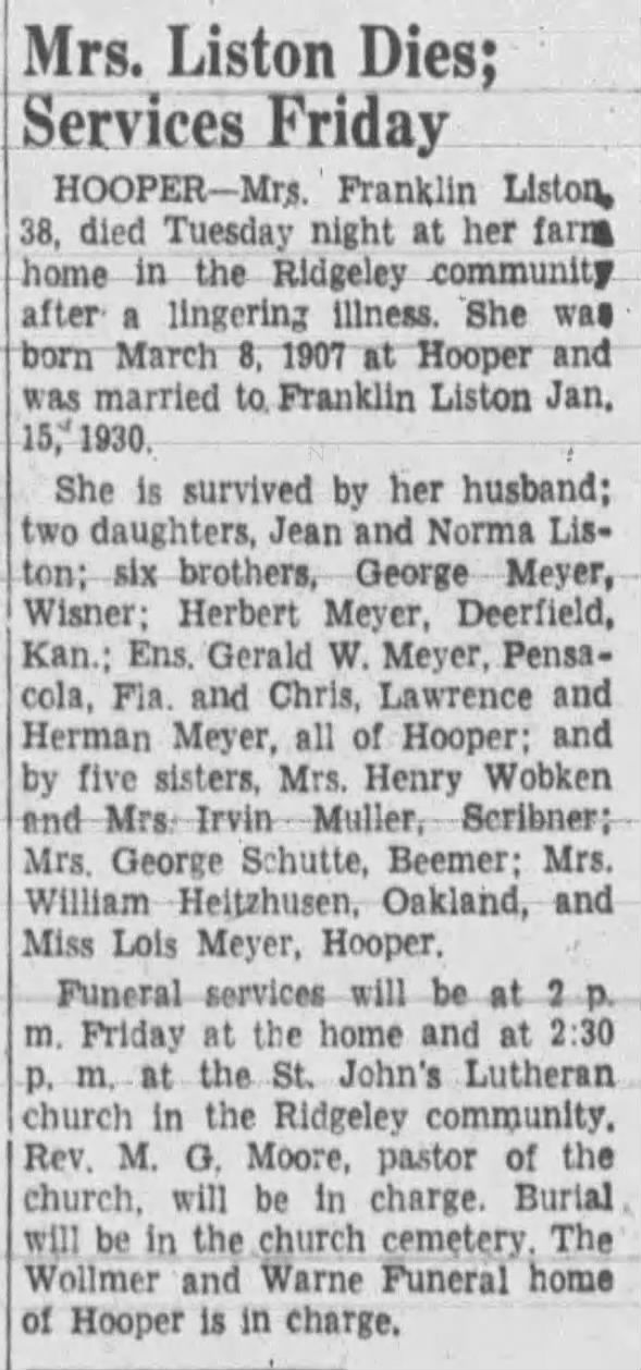 Obituary for Liston (Aged 38)